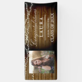 木製素朴のストリングライト卒業フォトバナー 横断幕 (縦)