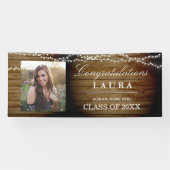 木製素朴のストリングライト卒業フォトバナー 横断幕 (横)