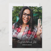 木製素朴のストリングライト4写真卒業パーティー 招待状 (裏面)