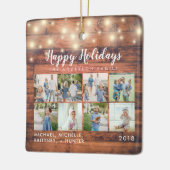 木製素朴のストリングライト8フォトホリデー セラミックオーナメント (左)