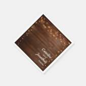 木製素朴のストリングラ結婚イト スタンダードカクテルナプキン (角)