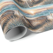 木製素朴のボートをビーチ ラッピングペーパー (ロールコーナー)