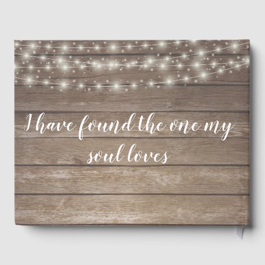 木製素朴の弦ライトと写真結婚の ゲストブック (裏面)