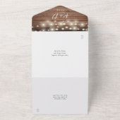 木製素朴の文字列ライトフローラQRコード結婚s オールインワン招待状 (外側)