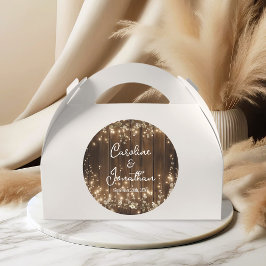 木製素朴の文字列ライト白いフローラの結婚数 ラウンドシール