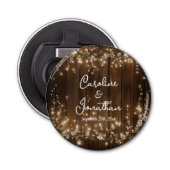 木製素朴の文字列ライト白いフローラの結婚数 栓抜き (正面)