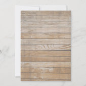 木製素朴の文字列ライト黄色のフローラ結婚の 招待状 (裏面)