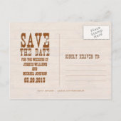 木製素朴の日付の保存 案内ポストカード (裏面)