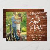 木製素朴のJARライトブラシスクリプトの写真 セーブザデート (正面/裏面)