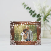 木製素朴のJARライト保存の日付戻り文字 案内ポストカード (スタンド正面)