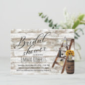 木製素朴はしごヒマワリブライダルシャワー 招待状 (スタンド正面)