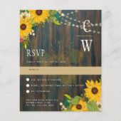 木製素朴ひまわりライトライトウェディングRSVP (正面)