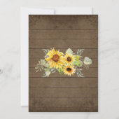 木製素朴ひまわり男の子ベビーシャワー水色 招待状 (裏面)