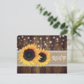 木製素朴ひまわりRSVPポストカードメニュー選択 インビテーションポストカード (スタンド正面)