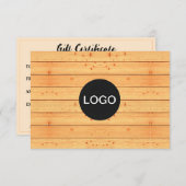 木製素朴ギフト券ユニーク（ロゴカード） (正面/裏面)