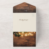 木製素朴クリスマスフォトシールと送信カード オールインワン招待状 (外側)