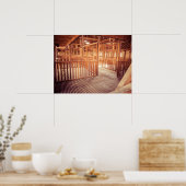 木製素朴シャーシェッドインテリア ポスター (キッチン)