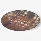 木製素朴ストリングライトブライダルシャワー ペーパープレート (アングル)