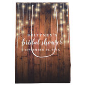 木製素朴ストリングライトブライダルシャワー ミディアムペーパーバッグ (裏面)