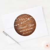 木製素朴ストリングライト結婚式の引き出物シールR ラウンドシール (封筒)