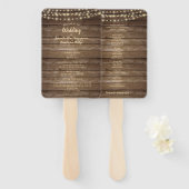 木製素朴ストリングライト結婚式 プログラム ハンドファン (正面&裏面)