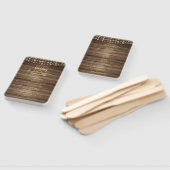 木製素朴ストリングライト結婚式 プログラム ハンドファン (組立なし)