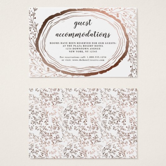 木製素朴スライスの宿泊施設カードの挿入 (正面&裏面)