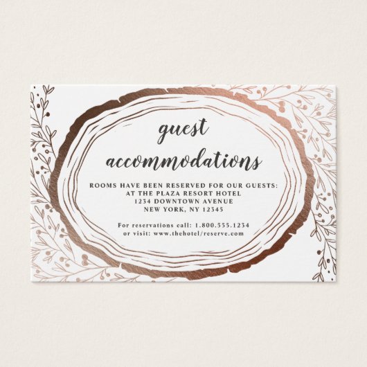 木製素朴スライスの宿泊施設カードの挿入 (正面)