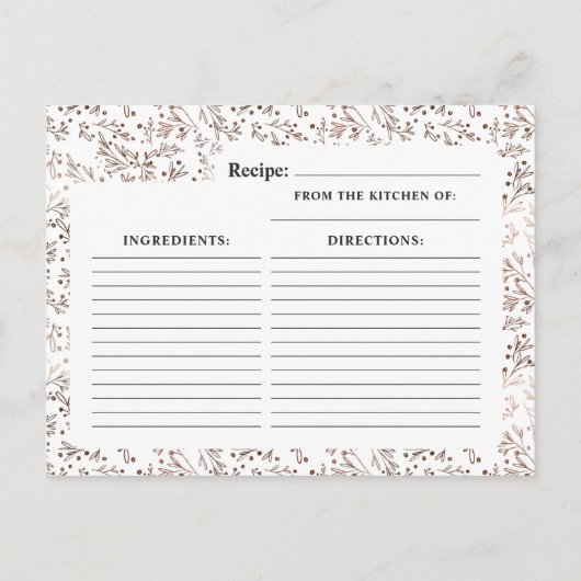 木製素朴スライス銅の花嫁になるレシピカード 案内ポストカード (裏面)
