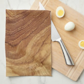 木製素朴チーク木質木目の写真 キッチンタオル (四つ折り)