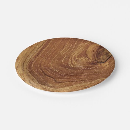 木製素朴チーク木質木目の写真 ペーパープレート (アングル)