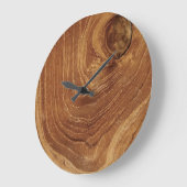 木製素朴チーク木質木目の写真 ラージ壁時計 (傾斜)