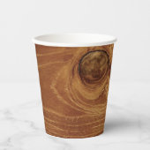 木製素朴チーク木質木目の写真 紙コップ (正面)