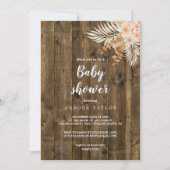 木製素朴テーマベビーシャワー 招待状 (正面)