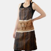 木製素朴トーンモノグラムストライプ横型 エプロン (インサイチュ)