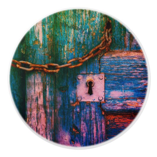 木製素朴ドアキーホール及びチェーンセラミックノブ セラミックノブ (正面)