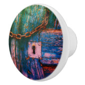 木製素朴ドアキーホール及びチェーンセラミックノブ セラミックノブ (右)