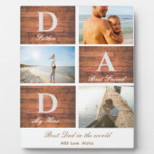 木製素朴ハッピーファーザーの日3写真コラージュ フォトプラーク (正面)