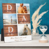 木製素朴ハッピーファーザーの日3写真コラージュ フォトプラーク (側面)