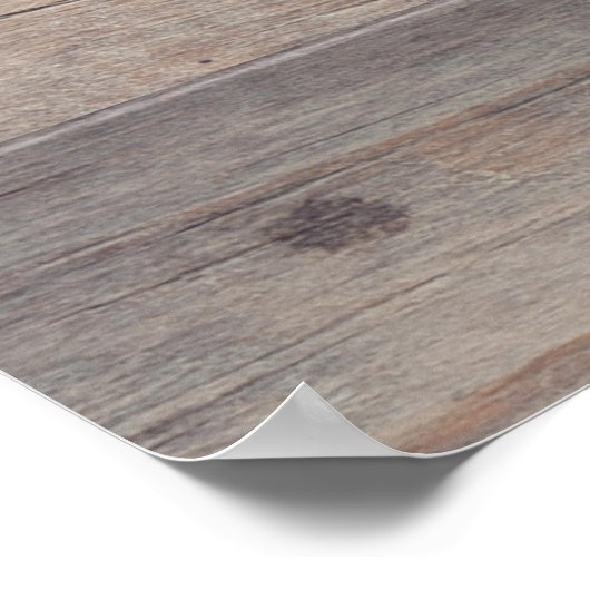 木製素朴ハートの歓迎結婚サイン付き木材 ポスター (角)