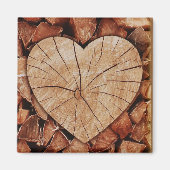 木製素朴ハート マグネット (正面)