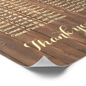 木製素朴バレルのカスタム結婚式の座席表 ポスター (角)