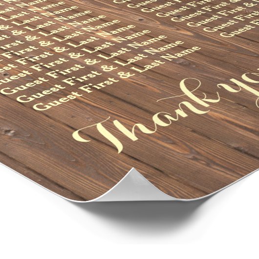 木製素朴バレルのカスタム結婚式の座席表 ポスター (角)