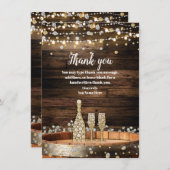 木製素朴バレルシャンパンワイングラスありがとう 招待状 (正面/裏面)