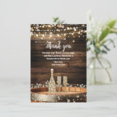 木製素朴バレルシャンパンワイングラスありがとう 招待状 (スタンド正面)