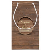 木製素朴バレル結婚のカスタムバッグ スモールペーパーバッグ (裏面)