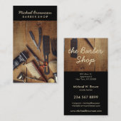 木製素朴ヒップスタースタイルレトロ理容師ショップ 名刺 (正面/裏面)
