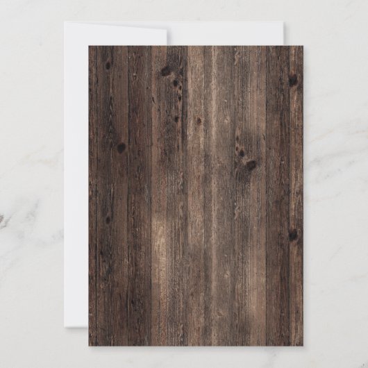 木製素朴ピンクフローラストリングライト50素晴らしい 招待状 (裏面)