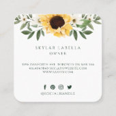 木製素朴ピ転がンイエローヒマワリベーカリー スクエア名刺 (裏面)