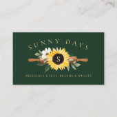 木製素朴ピ転がンイエローヒマワリベーカリー 名刺 (正面)